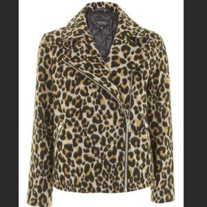 ⭐Host Pick⭐ TopShop Leopard Print Biker Motorcycle Jacket - NWT